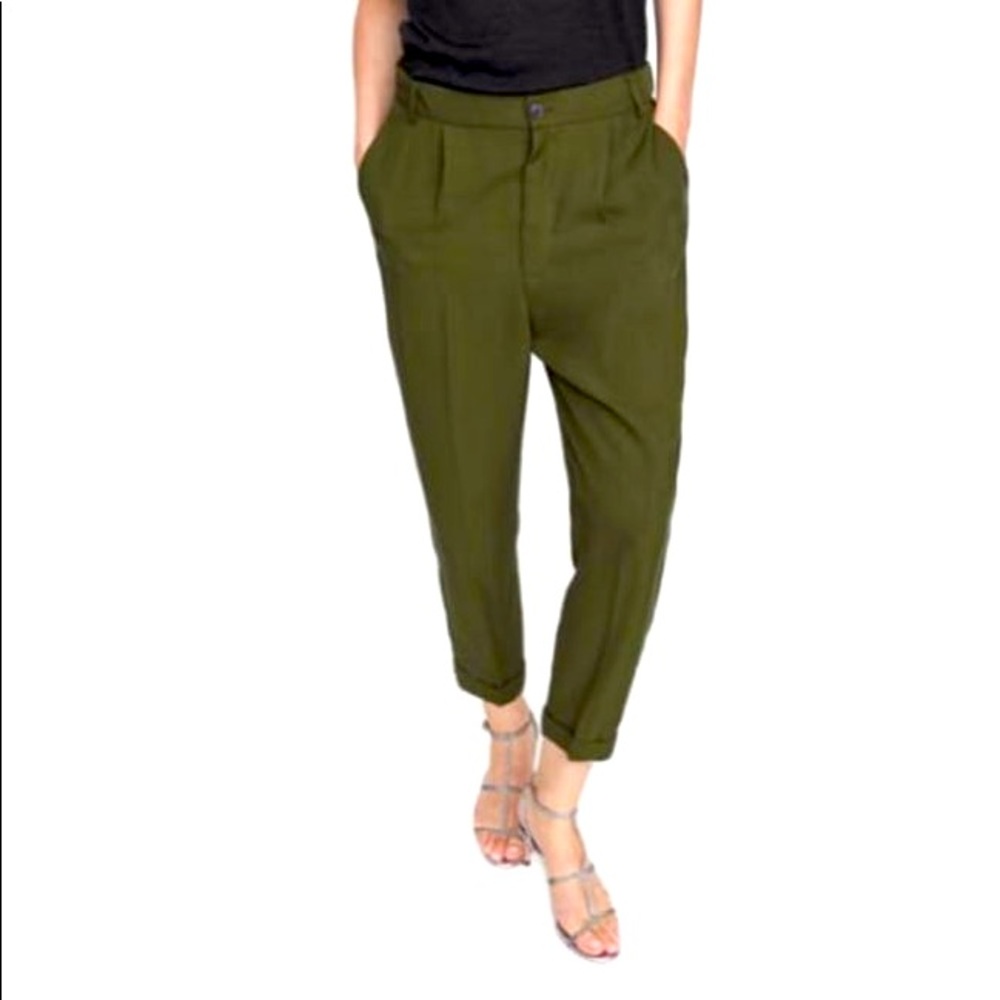 Zara Elastic Waist Trouser Ankle Pants